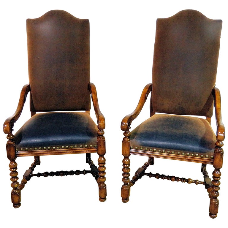 Pair of Renaissance Style Throne Chairs For Sale at 1stdibs