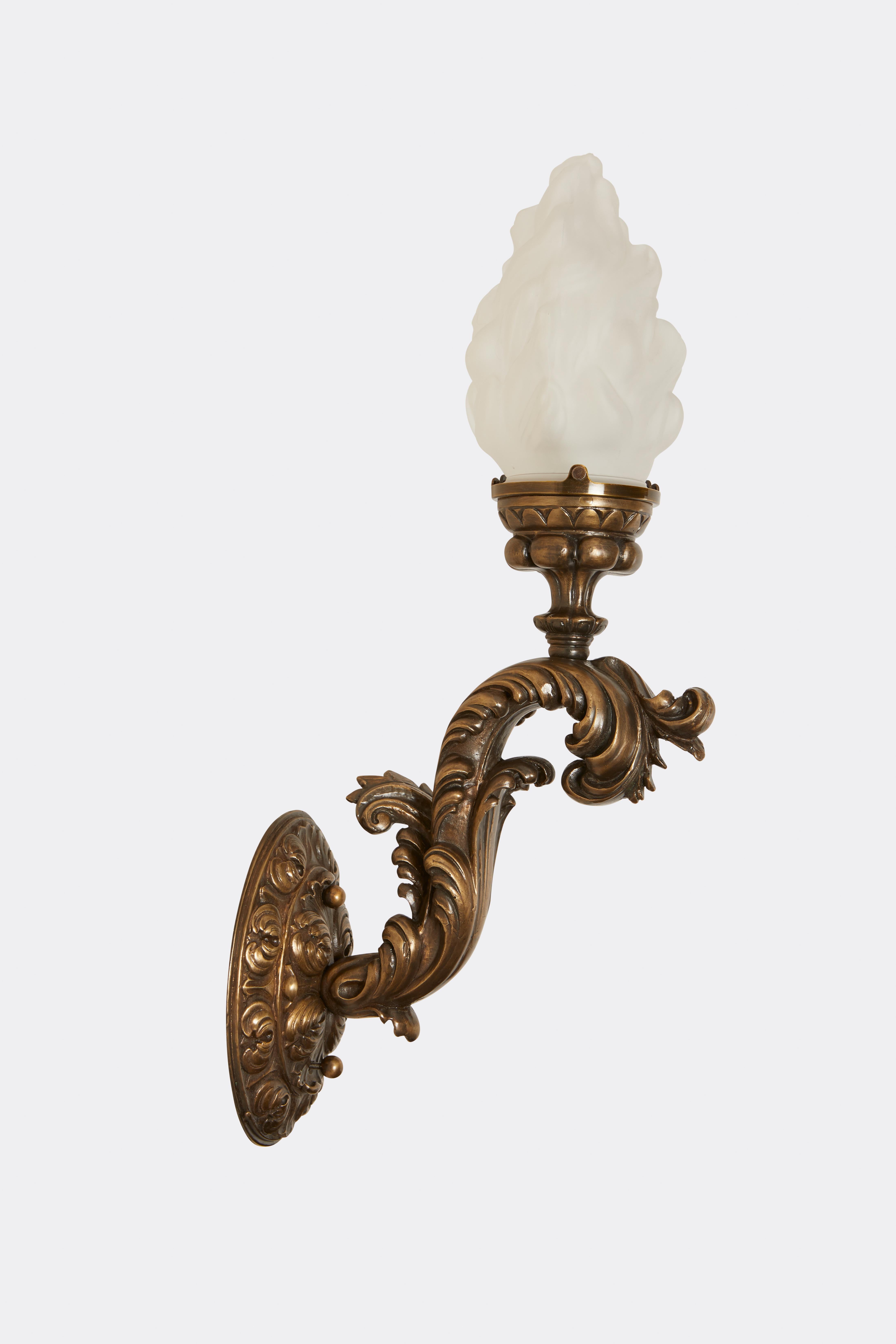 Pair of Renaissance Style Torch Sconces In Excellent Condition For Sale In New York, NY