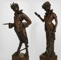Pair of Renaissance Walnut Devil Figures