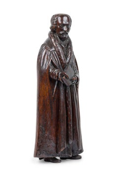 Pair of Renaissance Walnut Scholarly Figures
