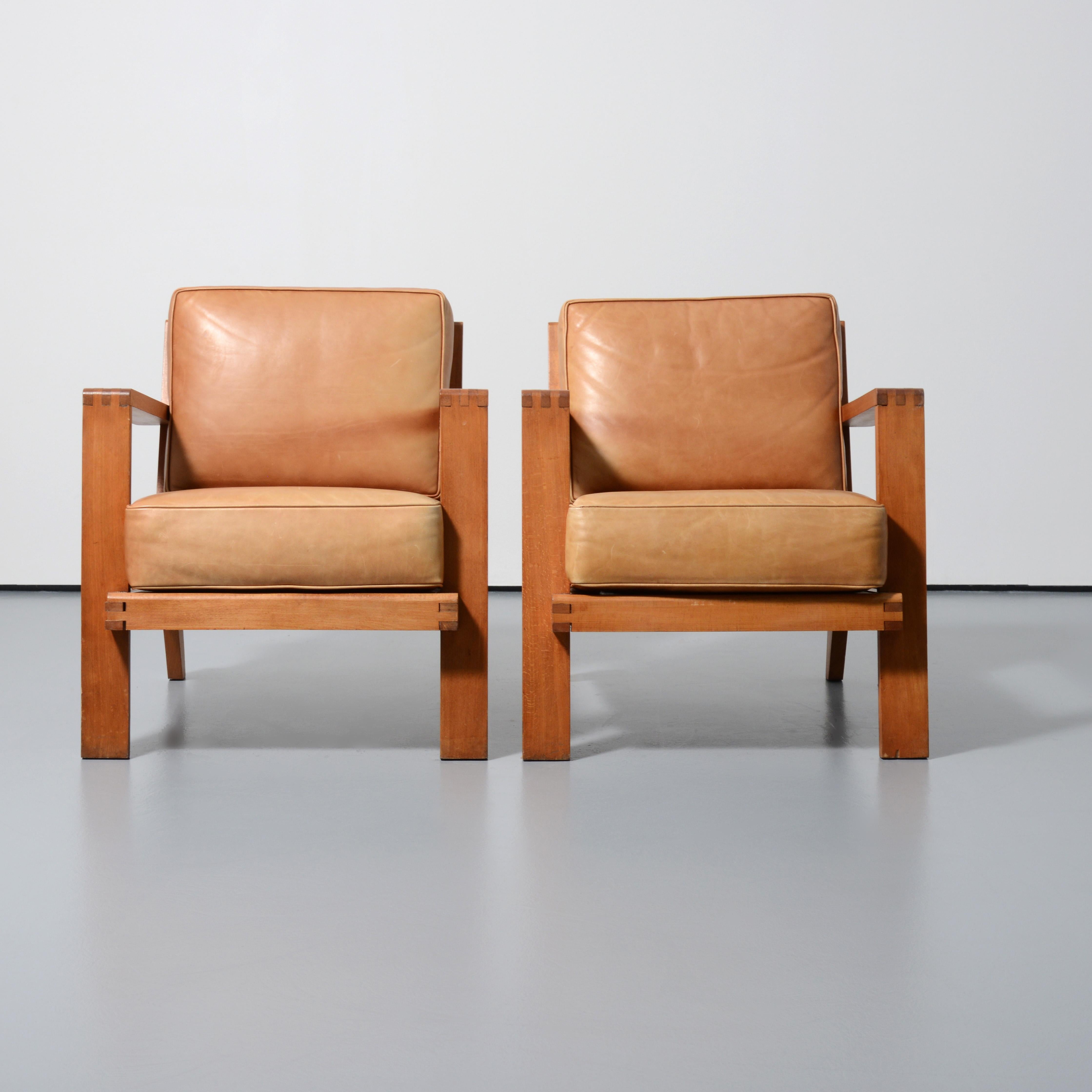 Pair of Rene Gabriel Lounge Chairs For Sale 3