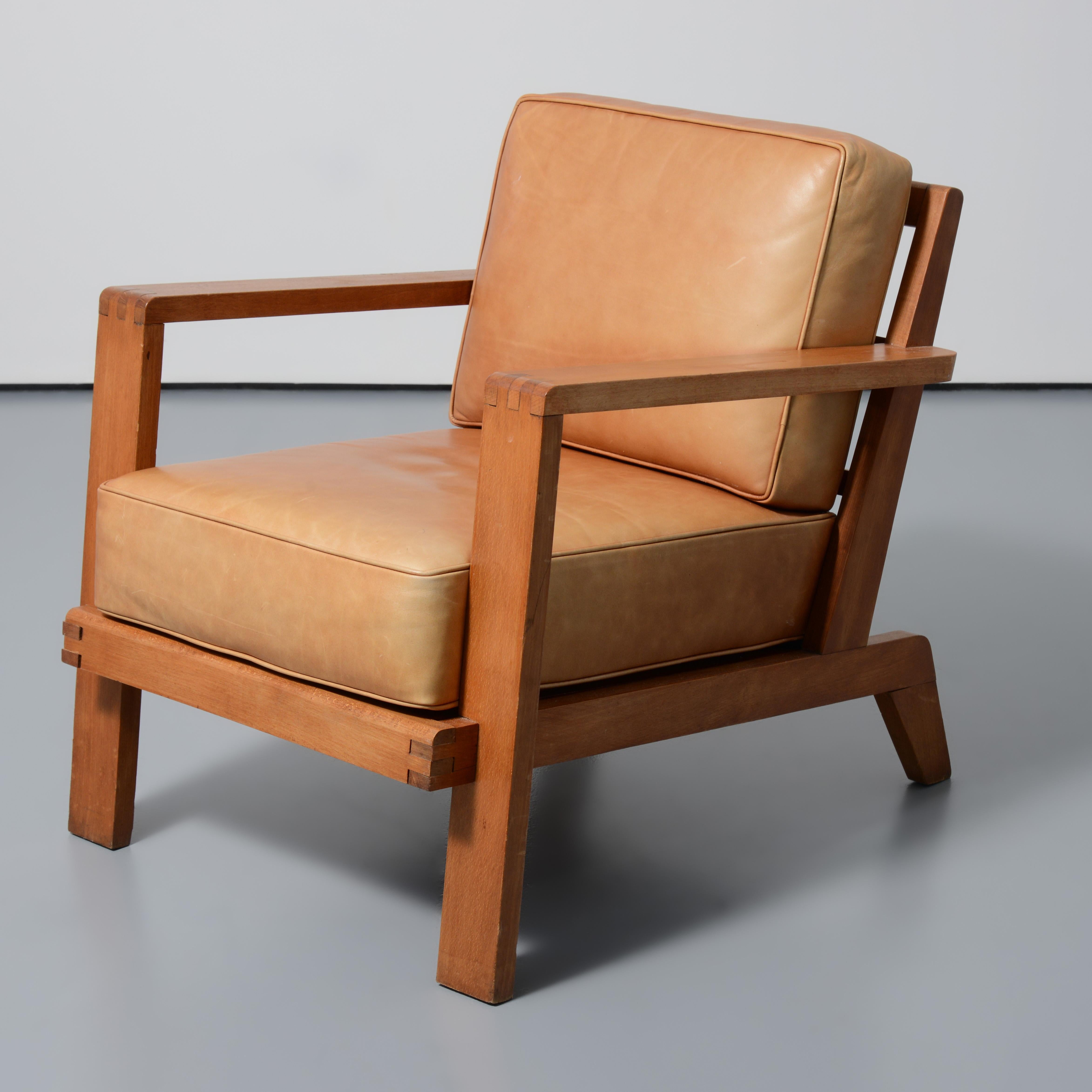French Pair of Rene Gabriel Lounge Chairs For Sale