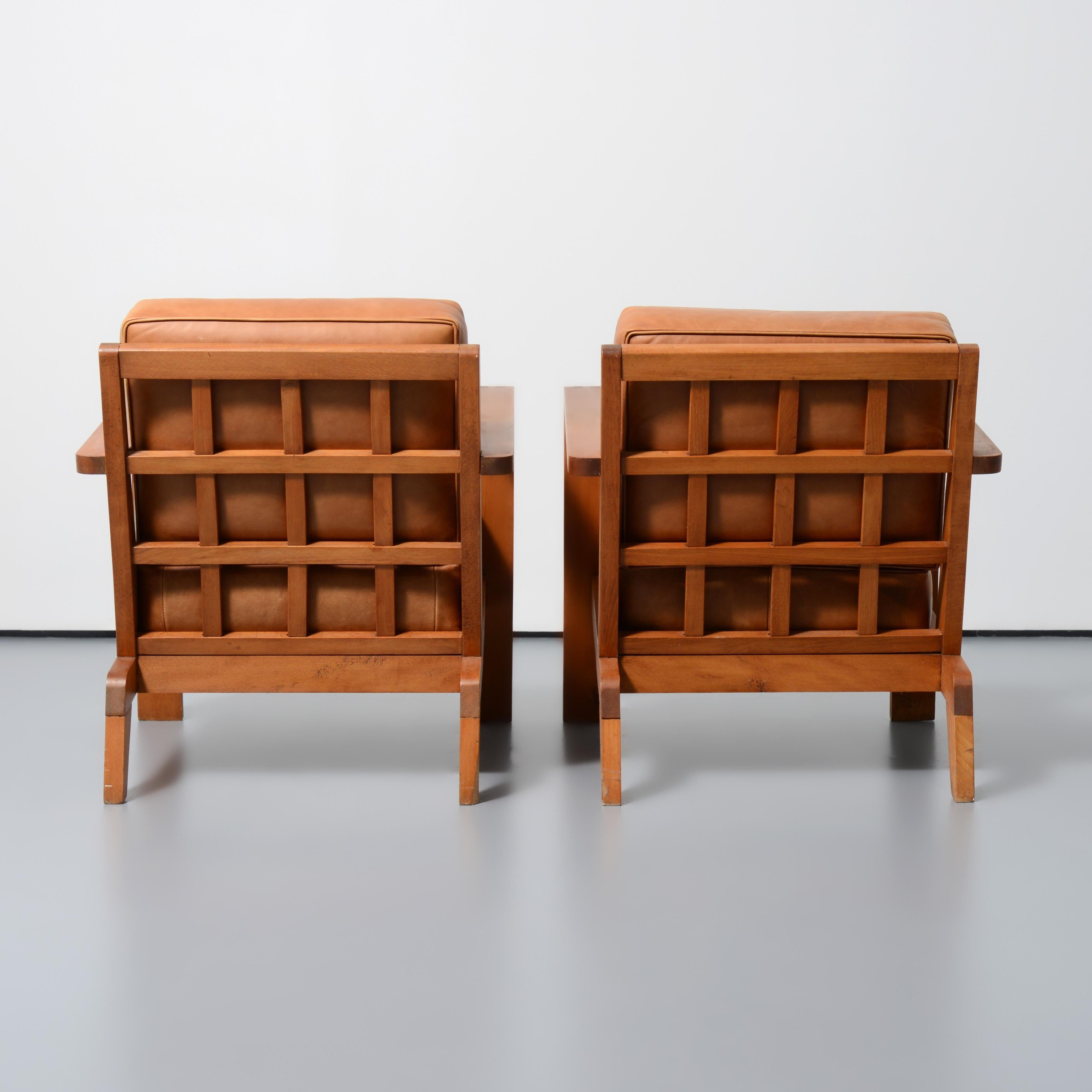 Pair of Rene Gabriel Lounge Chairs For Sale 1