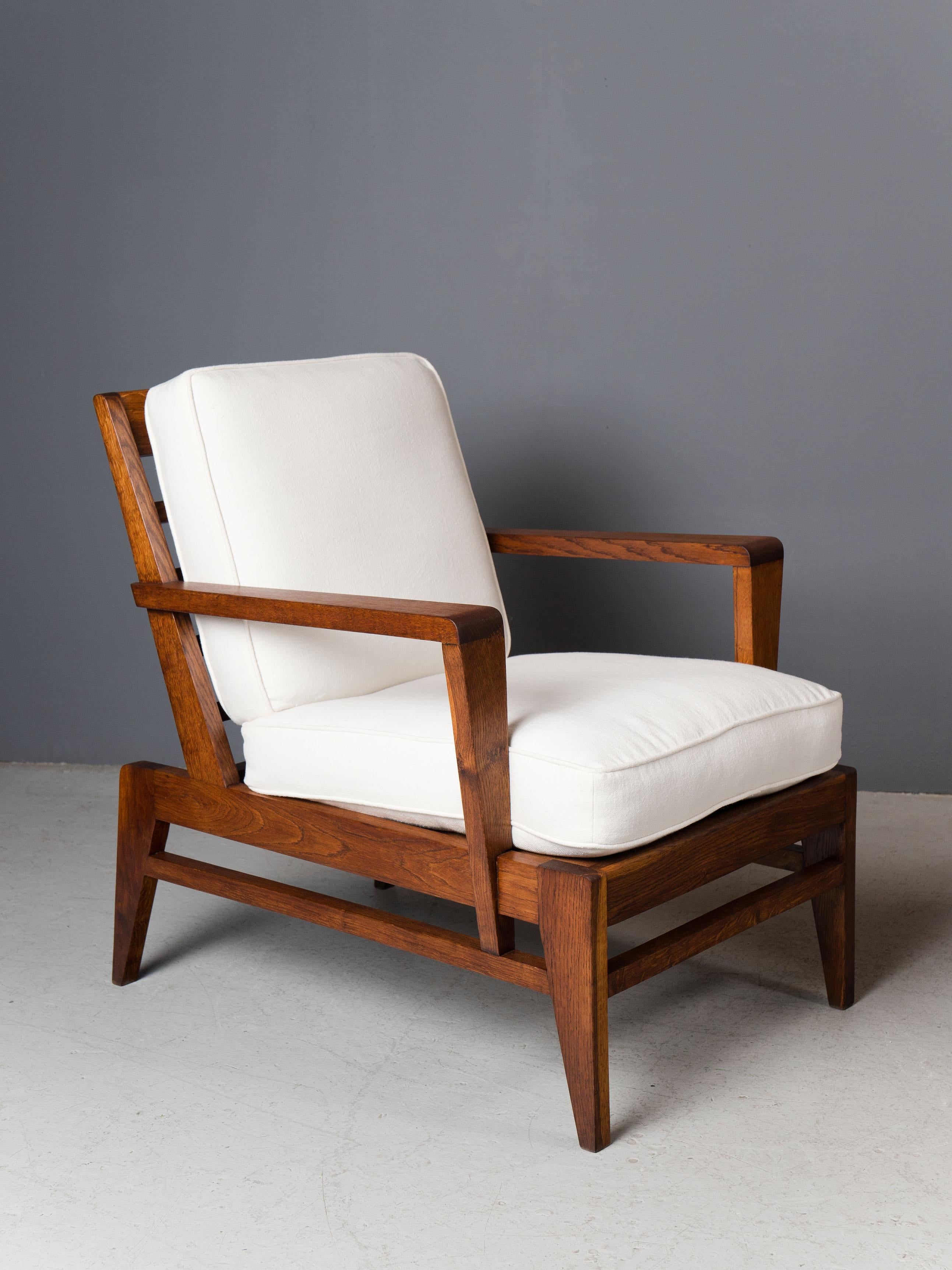 French Pair of René Gabriel Lounge Chairs, France, 1950s