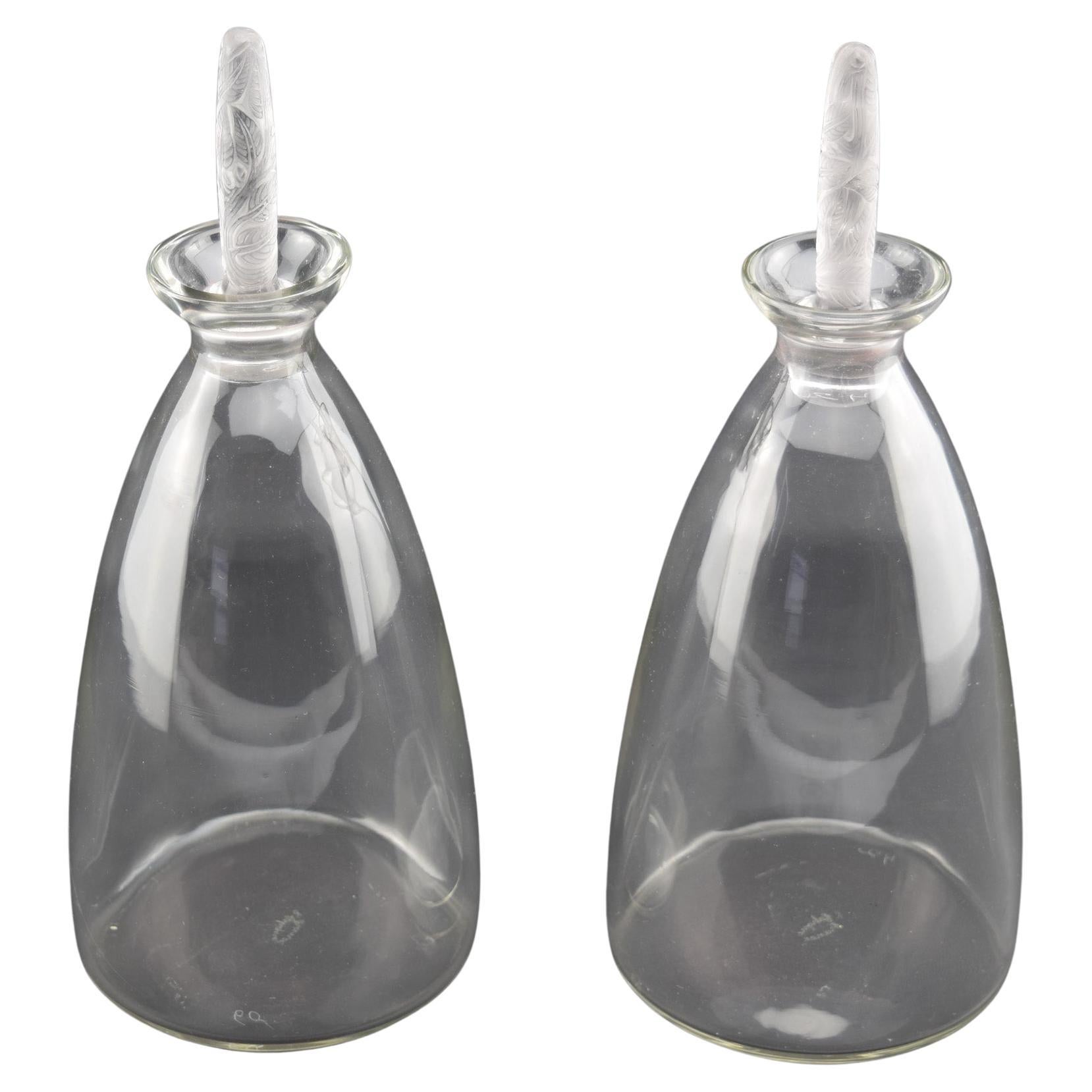 Pareja de decantadores diseño René Lalique Dornach C1927