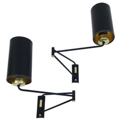 Pair of Rene Mathieu Swing Arm Sconces