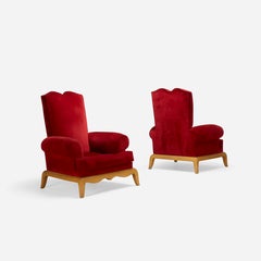 Paire de chaises longues René Prou