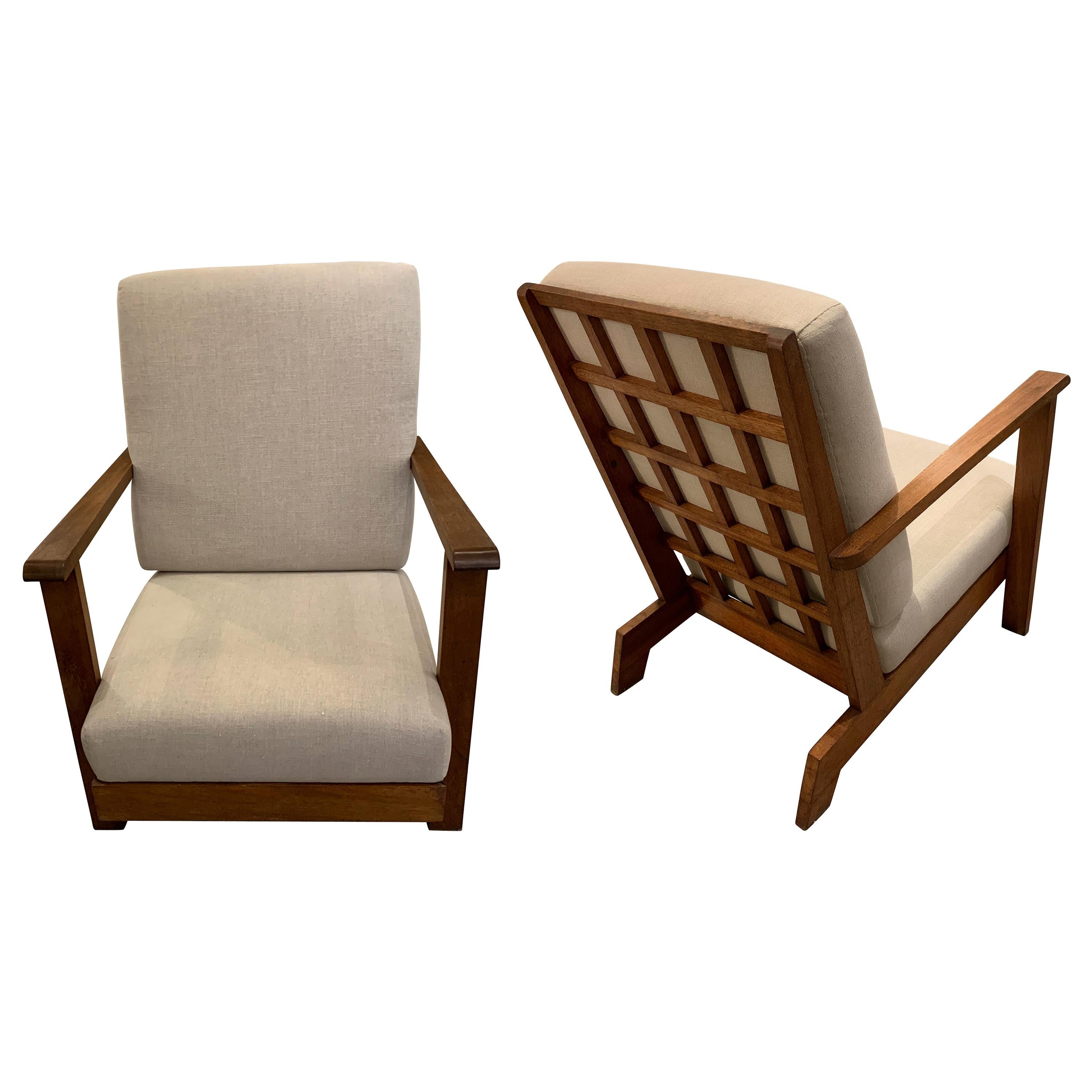 Pair of Renee Gabriel Club Chairs, France, 1950s