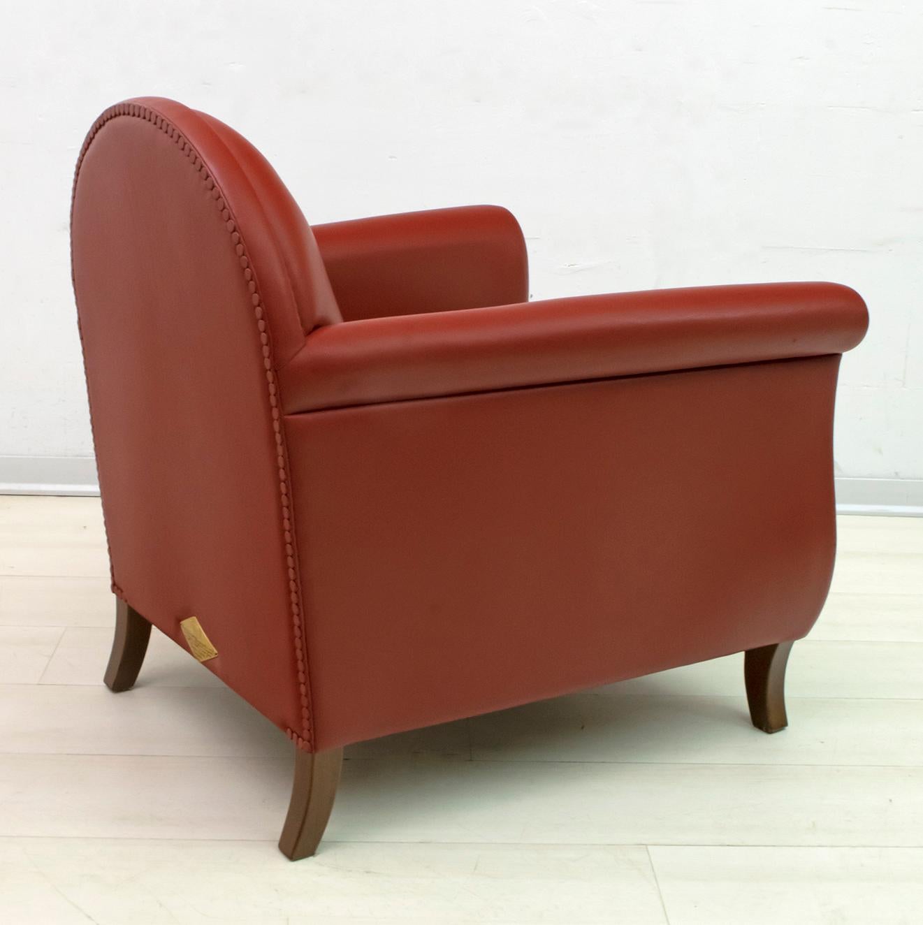 Paire de fauteuils italiens en cuir Renzo Frau « Lyra » de Poltrona Frau en vente 4
