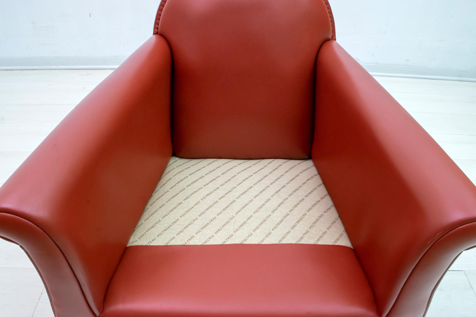 Paire de fauteuils italiens en cuir Renzo Frau « Lyra » de Poltrona Frau en vente 8