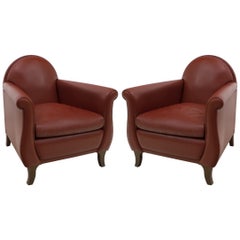Paire de fauteuils italiens en cuir Renzo Frau « Lyra » de Poltrona Frau