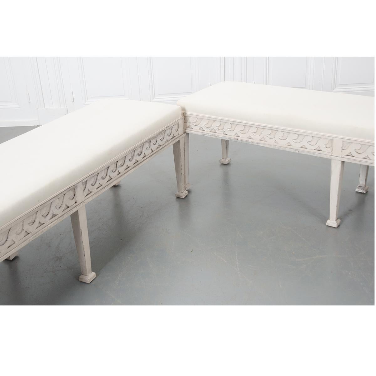 Swedish Pair of Reproduction Gustavian Benches