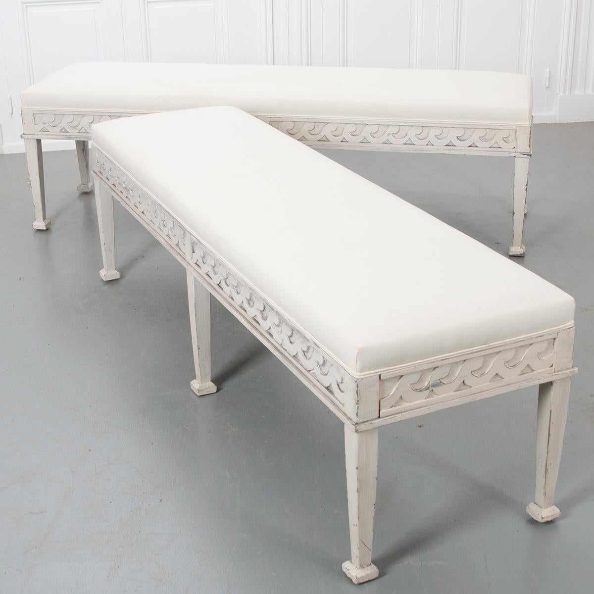 Upholstery Pair of Reproduction Gustavian Benches