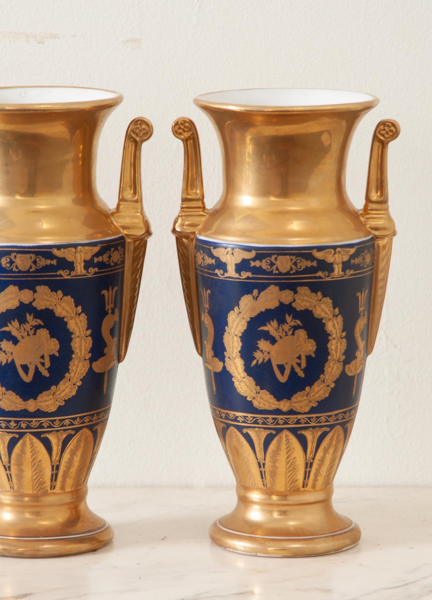 Porcelain Pair of Reproduction Napoleon III Vases