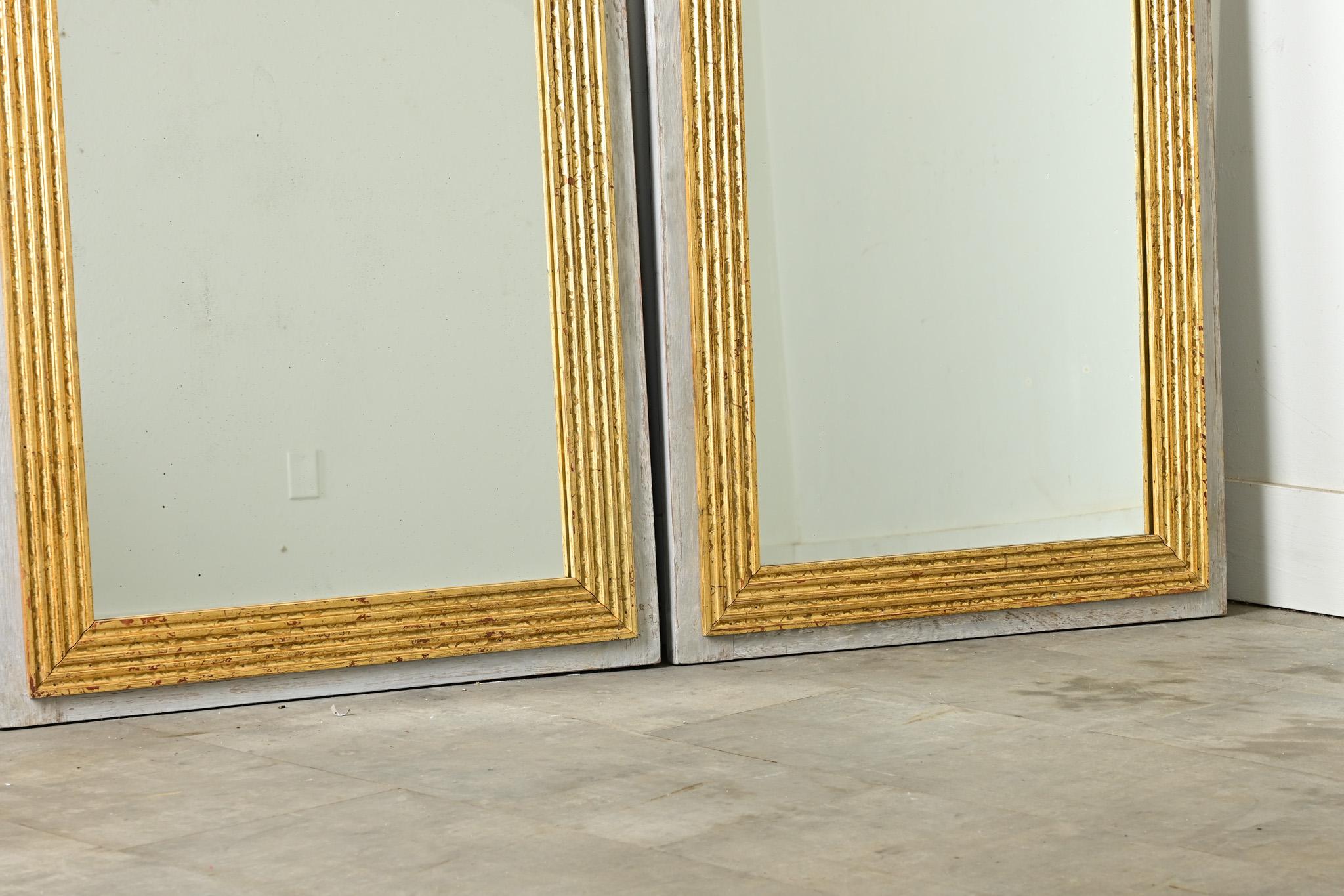 Other Pair of Reproduction Painted & Gilt Mirrors For Sale