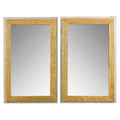 Pair of Reproduction Painted & Gilt Mirrors