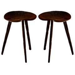 Pair of "Reptilian" Stools in Bronze, by Studio Glustin