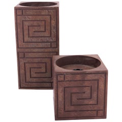 Pair of Resin Candleholders Designed after Frank Lloyd Wright Taliesen
