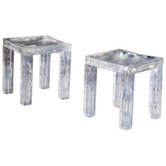 Pair of Resin 'Ice Cube' Tables
