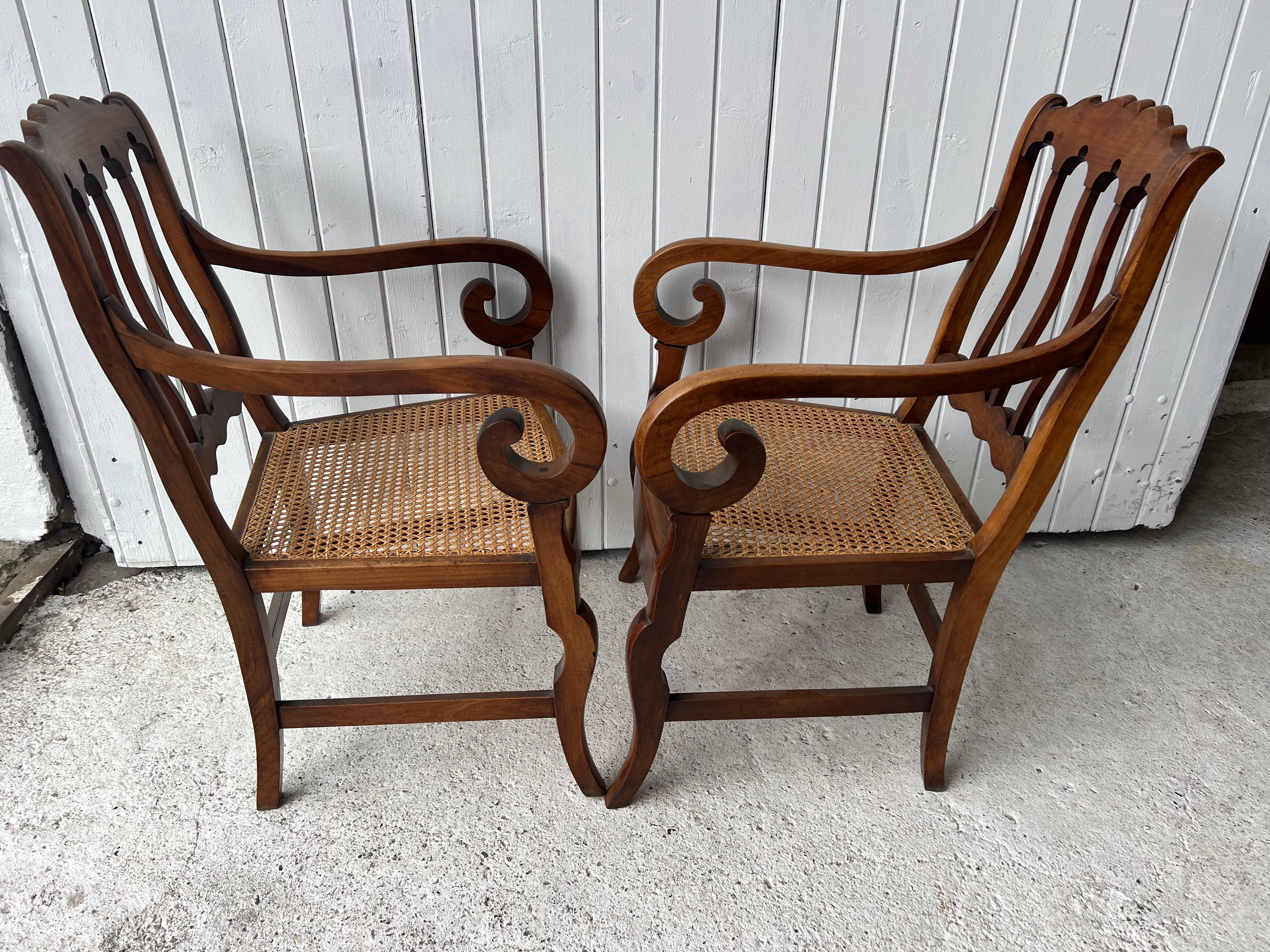 Pair of Restauration Armchairs , 18 th Century France In Good Condition In PÉZENAS, FR