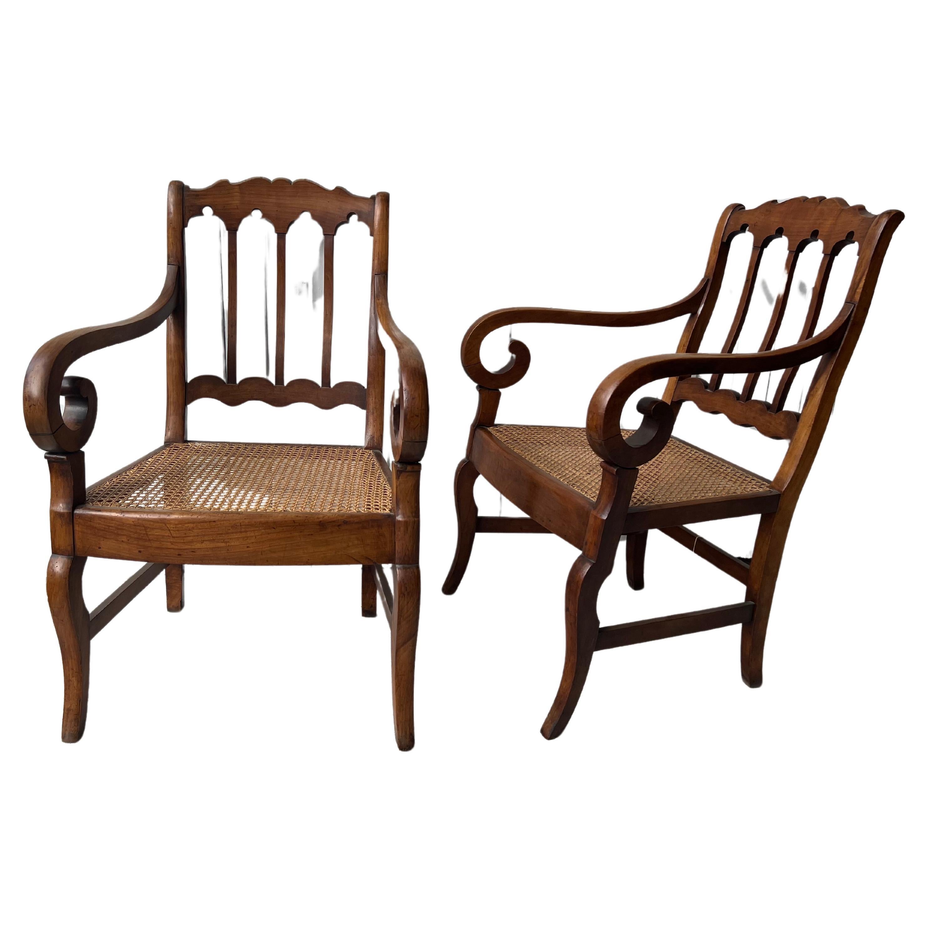Pair of Restauration Armchairs , 18 th Century France