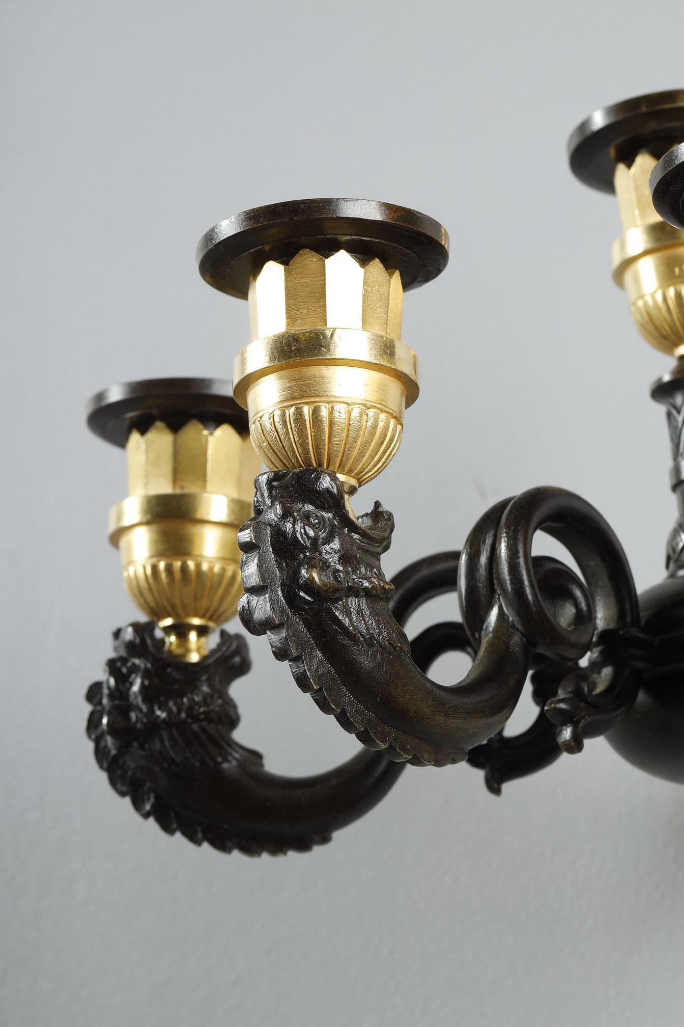 Pair of Restauration Period Sconces in Bronze For Sale 11
