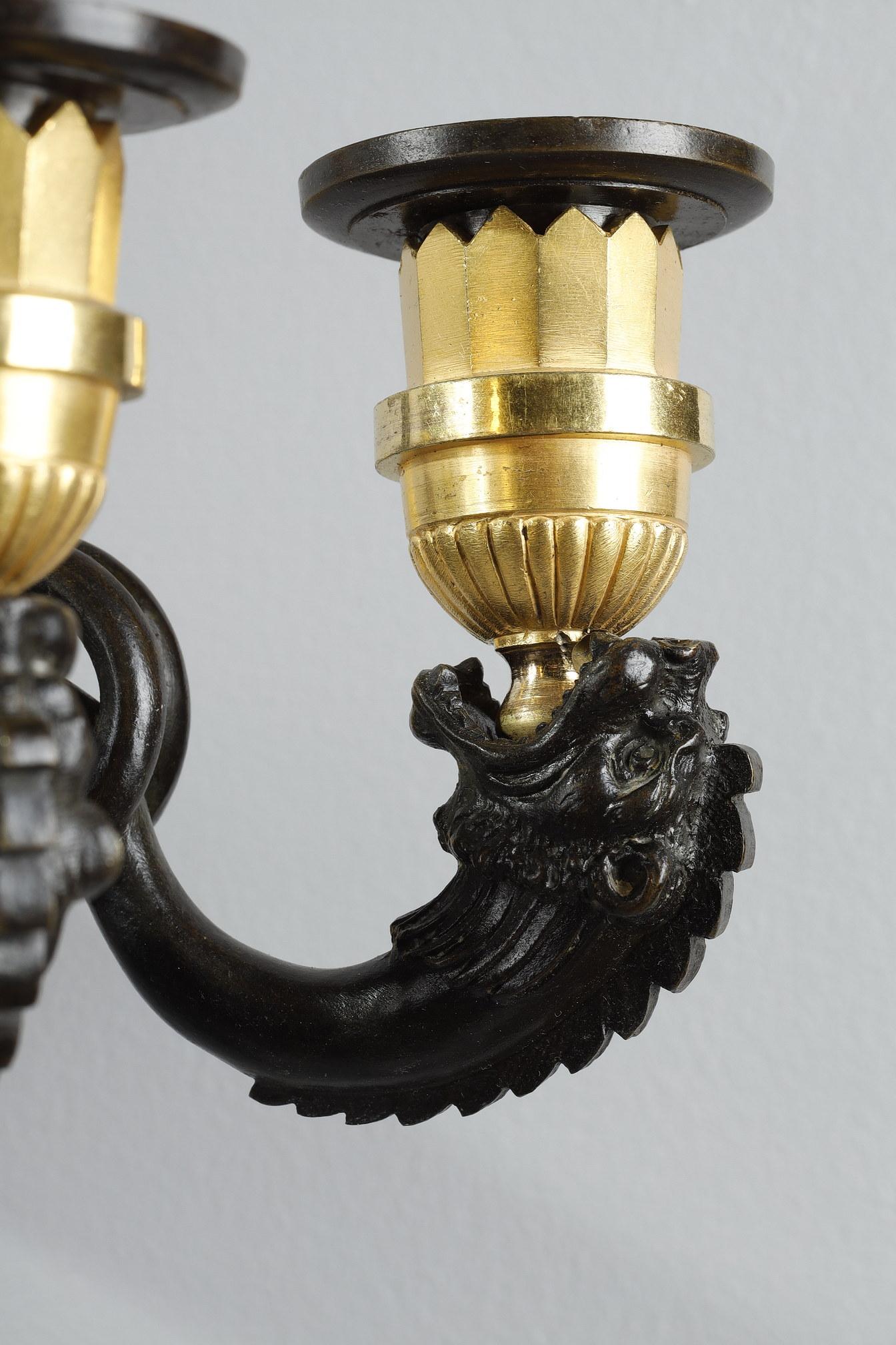 Pair of Restauration Period Sconces in Bronze For Sale 12