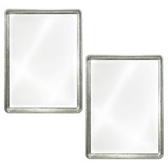 Pair Of Restoration Hardware Bi Directional Rectangular Silver Mirrors