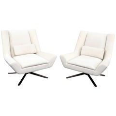 Pair of Restoration Hardware Luke Swivel Chairs