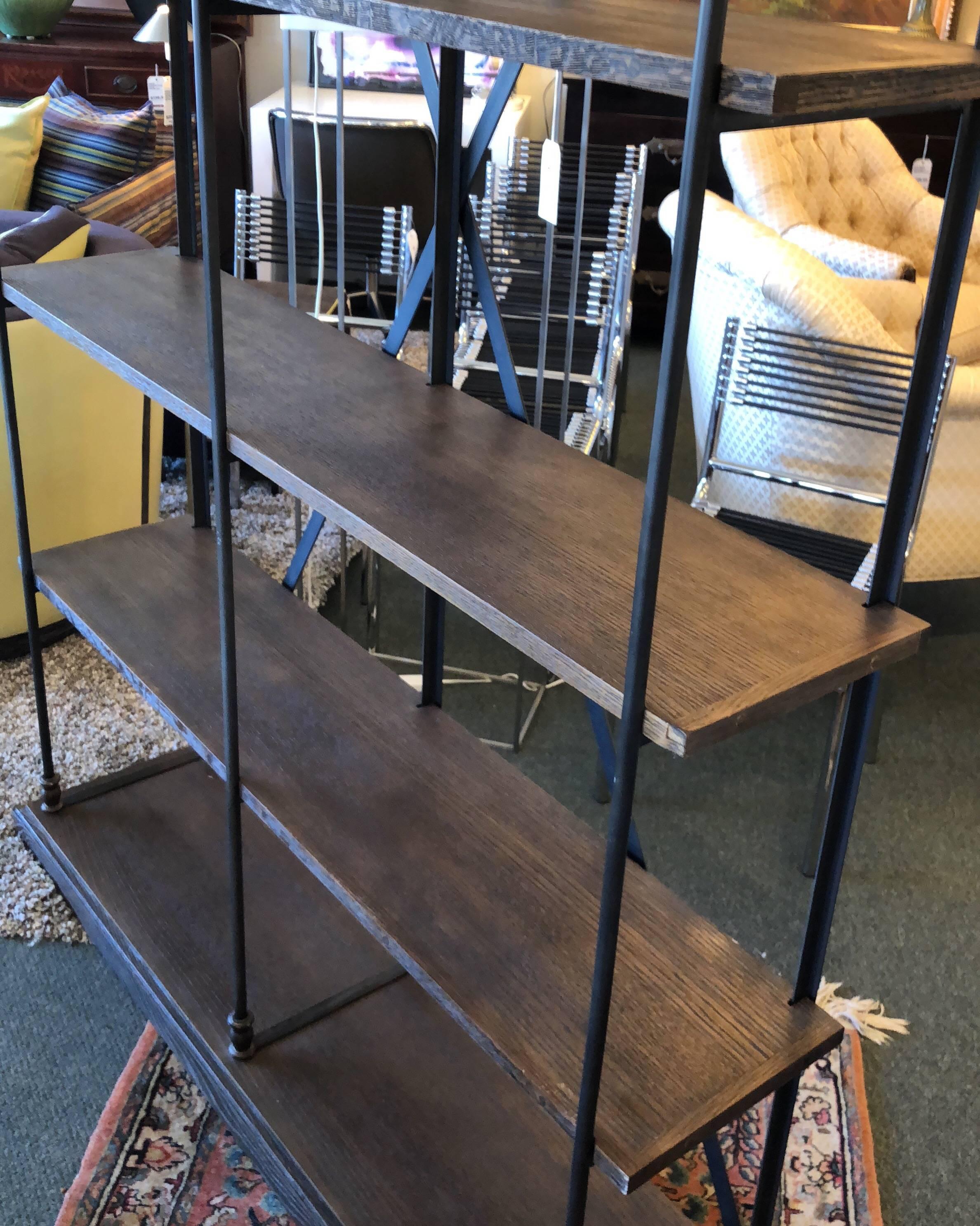 American Pair of Restoration Hardware Parisian Cornice Double Shelvings