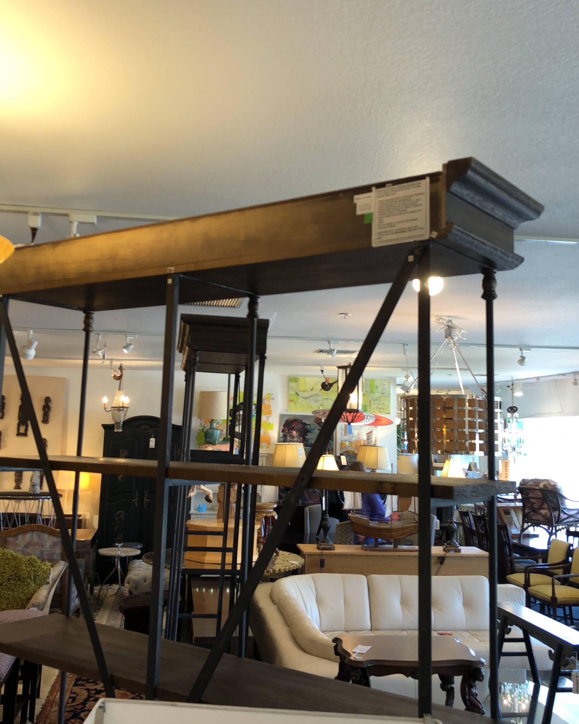 Pair of Restoration Hardware Parisian Cornice Double Shelvings In Good Condition In San Francisco, CA