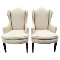 Pair of Restoration Hardware Style Wing Back Chairs