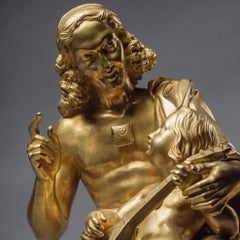 Pair of Restoration Period Gilt-Bronze Allegorical Groups. French, circa 1830