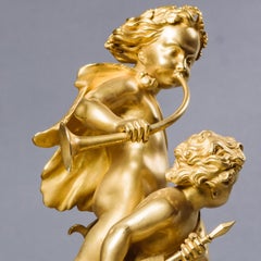 Pair of Restoration Period Gilt-Bronze Figural Groups. French, circa 1830