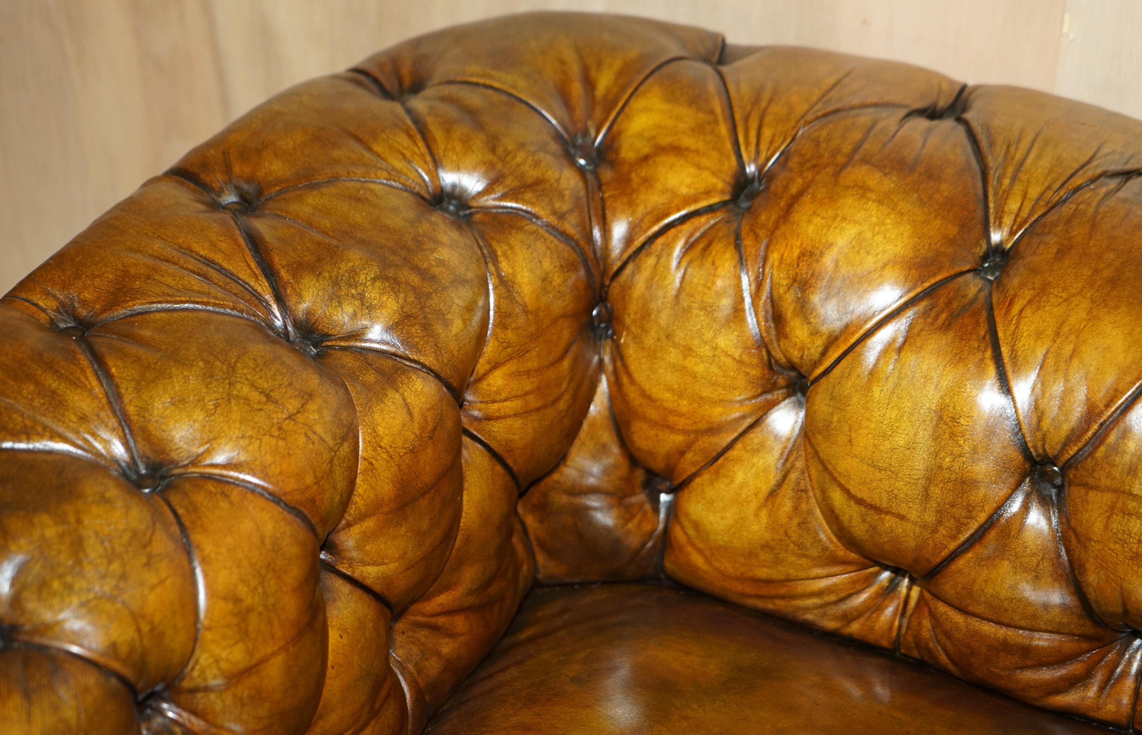 Pair of Restored Antique 1880 Serpentine Howard & Son's Style Chesterfield Sofas 6
