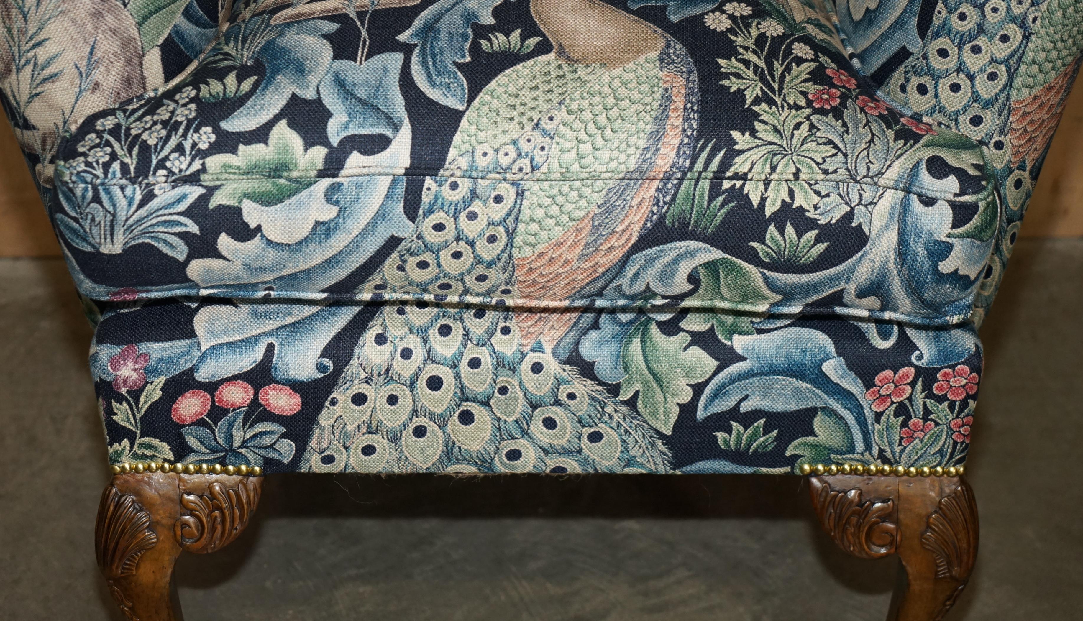 PAIR OF RESTORED ANTiQUE WILLIAM MORRIS FOREST CLAW & BALL WINGBACK ARMCHAIRS For Sale 1