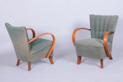 Coppia di poltrone Art Deco restaurate, Beeche, lucidate, Ceco, anni '20