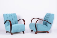 Pair of Restored Art Deco Armchairs, by J. Halabala, UP Zavody, Czech, 1930s