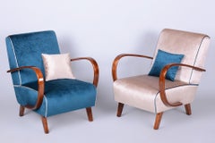 Pair of Restored Art Deco Armchairs,  by J. Halabala, UP Závody, Czech, 1940s