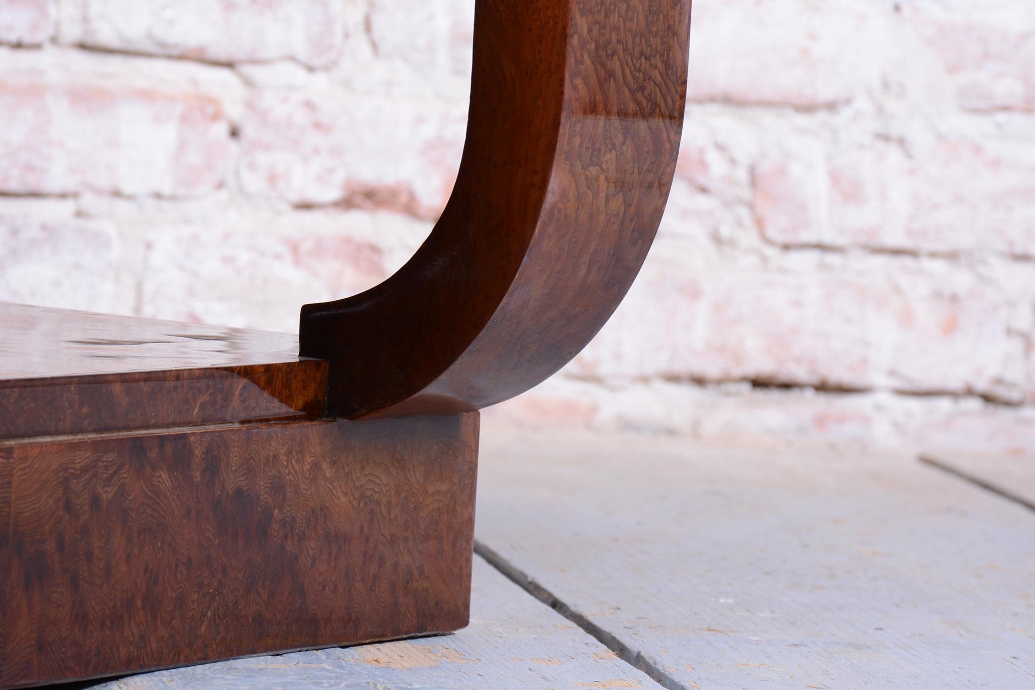 Pair of Restored Art Deco Bedside Tables, Beech, Revived Polish, France, 1920s For Sale 9