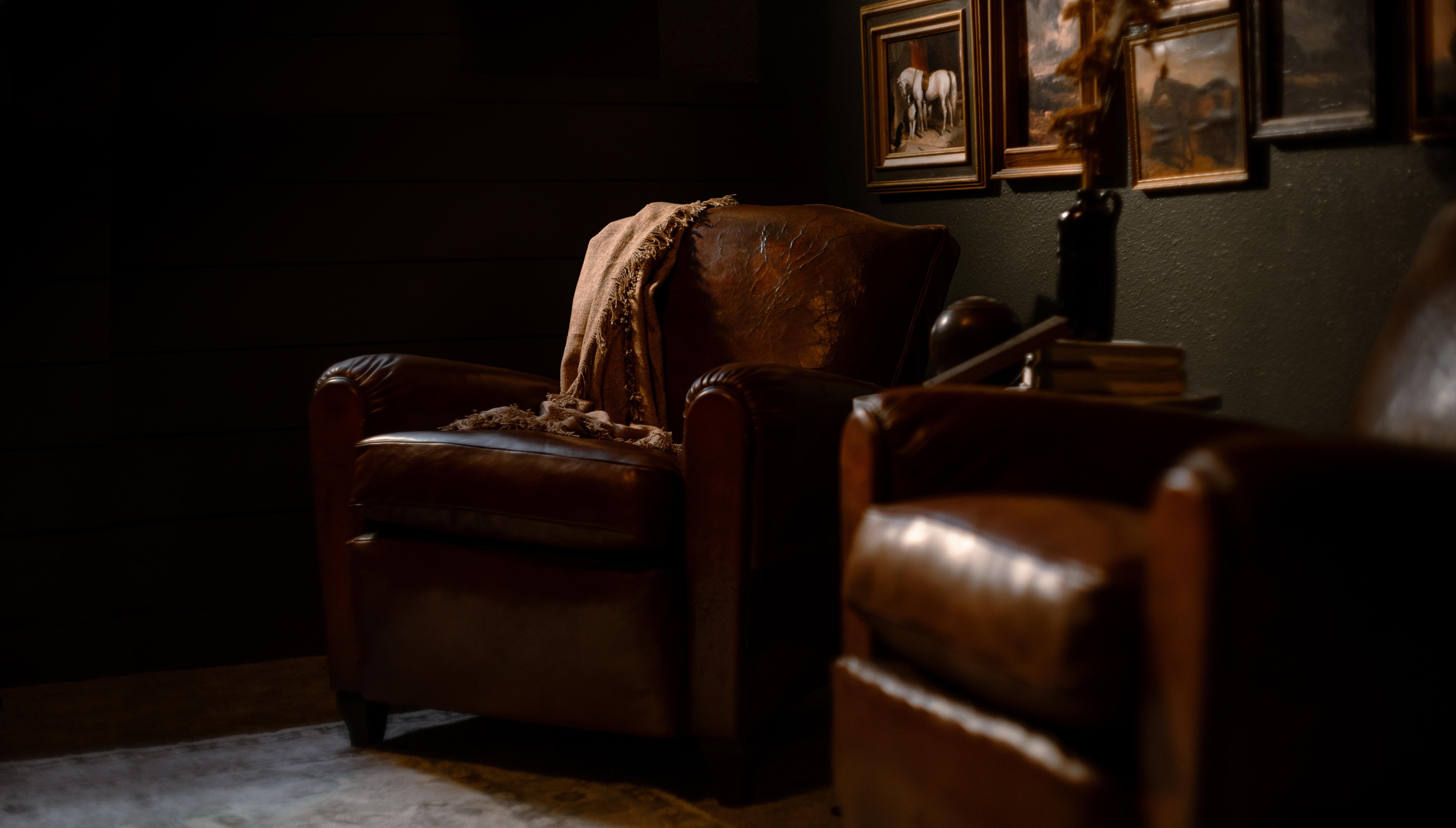Pair Of Restored Art Deco French Leather Mustache Club Chairs For Sale 10