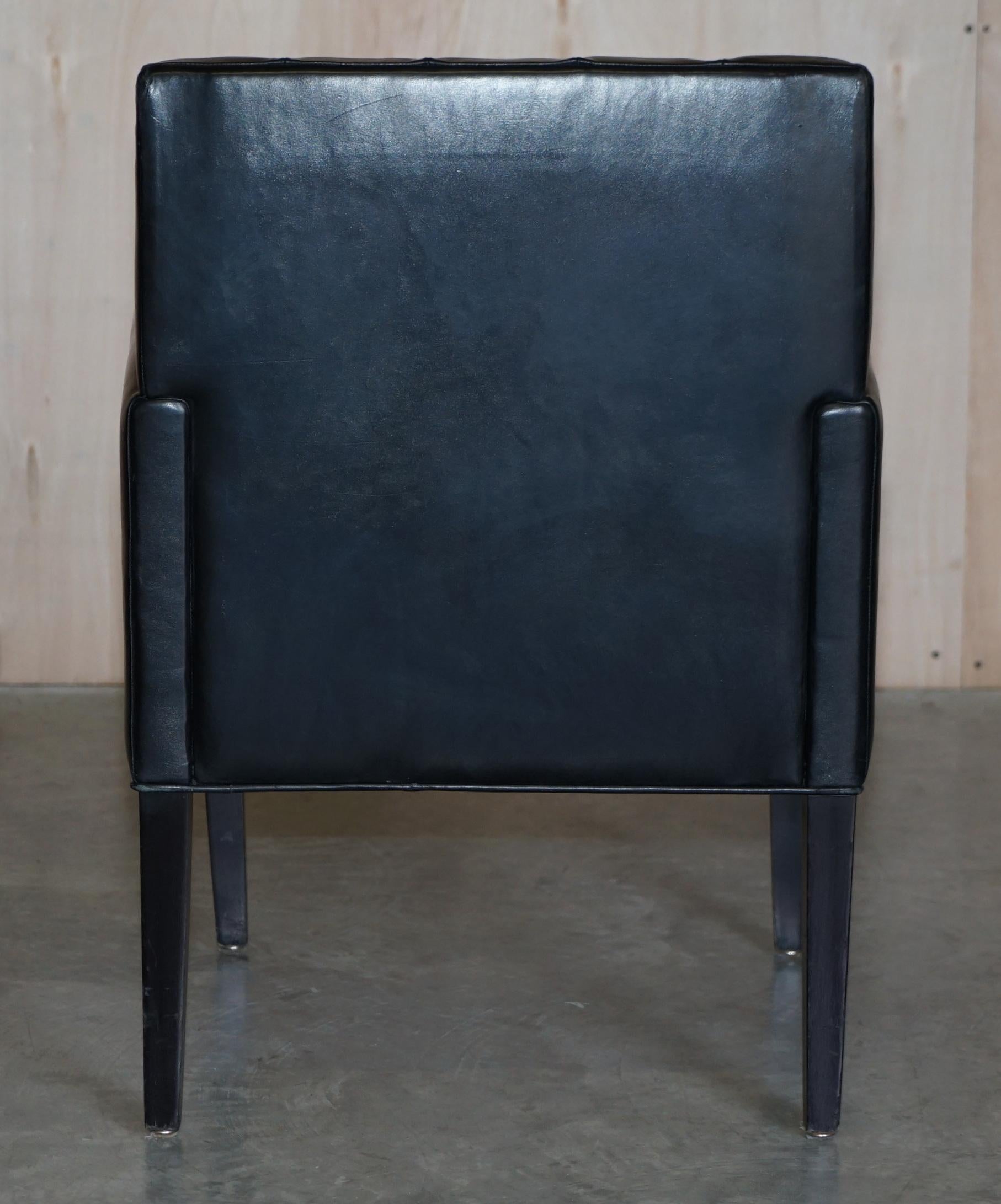 Pair of Restored Art Deco Mid-Century Modern Style Fluted Back Leather Armchair For Sale 10