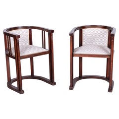 Pair of Restored ArtDeco Armchairs, Wien. Werkstätte, J. Hoffmann, Austria 1900s
