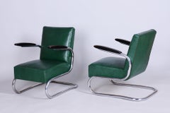 Paar restaurierte Bauhaus-Sessel, von Mauser, Buche, Chrom, Deutschland, 1930er Jahre