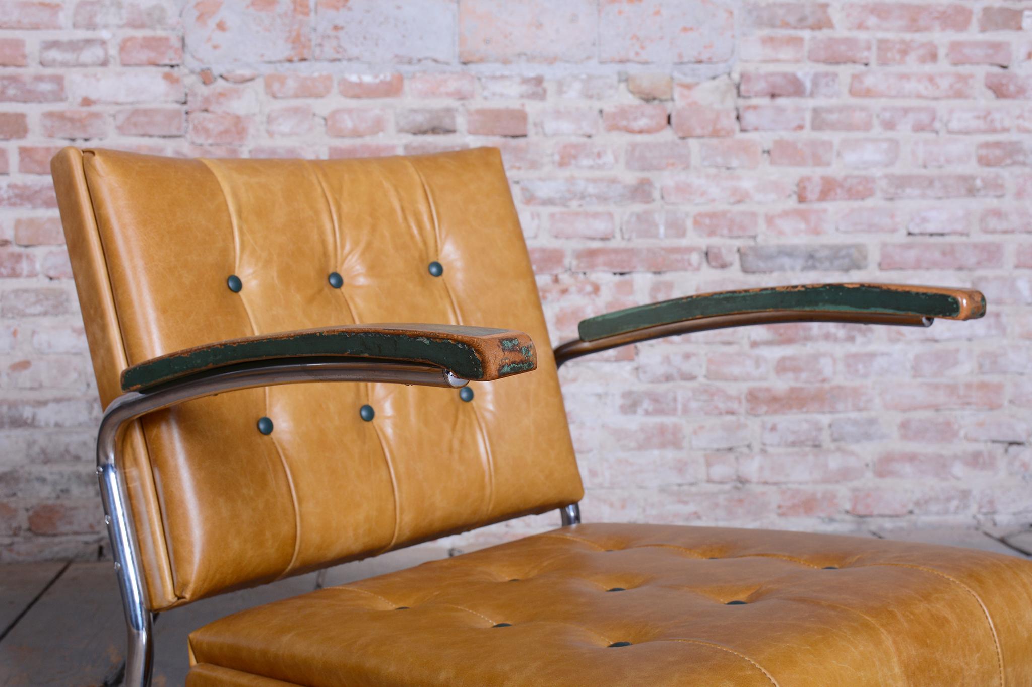 Paire de fauteuils Bauhaus restaurés, par Mücke & Melder, hêtre, chrome, tchèque, années 1930 en vente 6