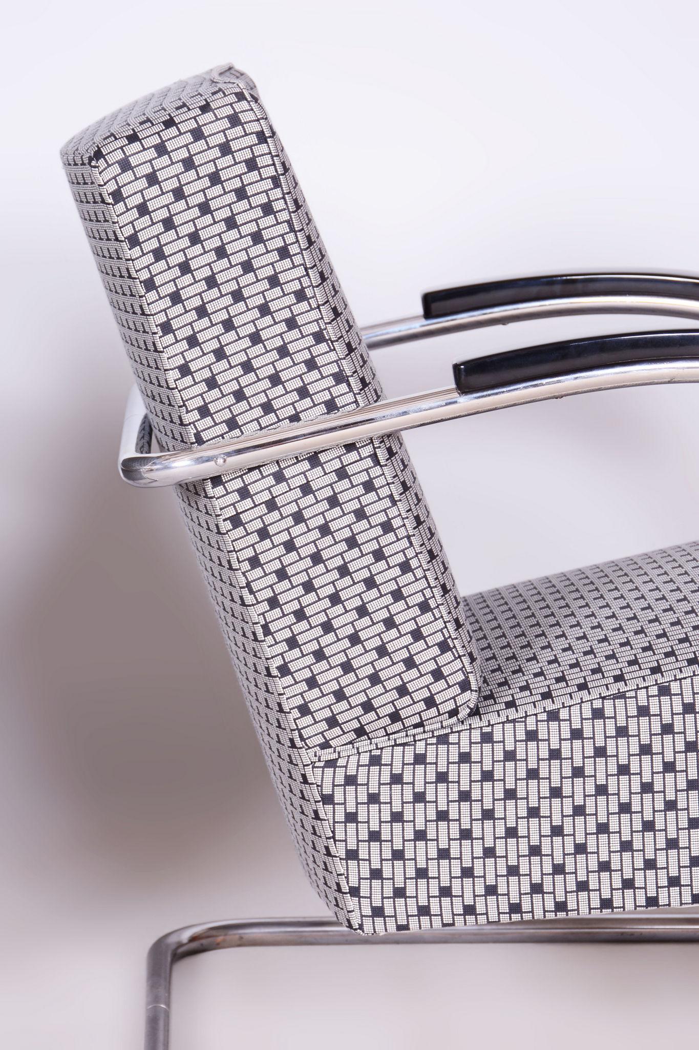 Paar restaurierte Bauhaus-Sessel, von Mücke-Melder, Chrom, Tschechien, 1930er Jahre im Angebot 4