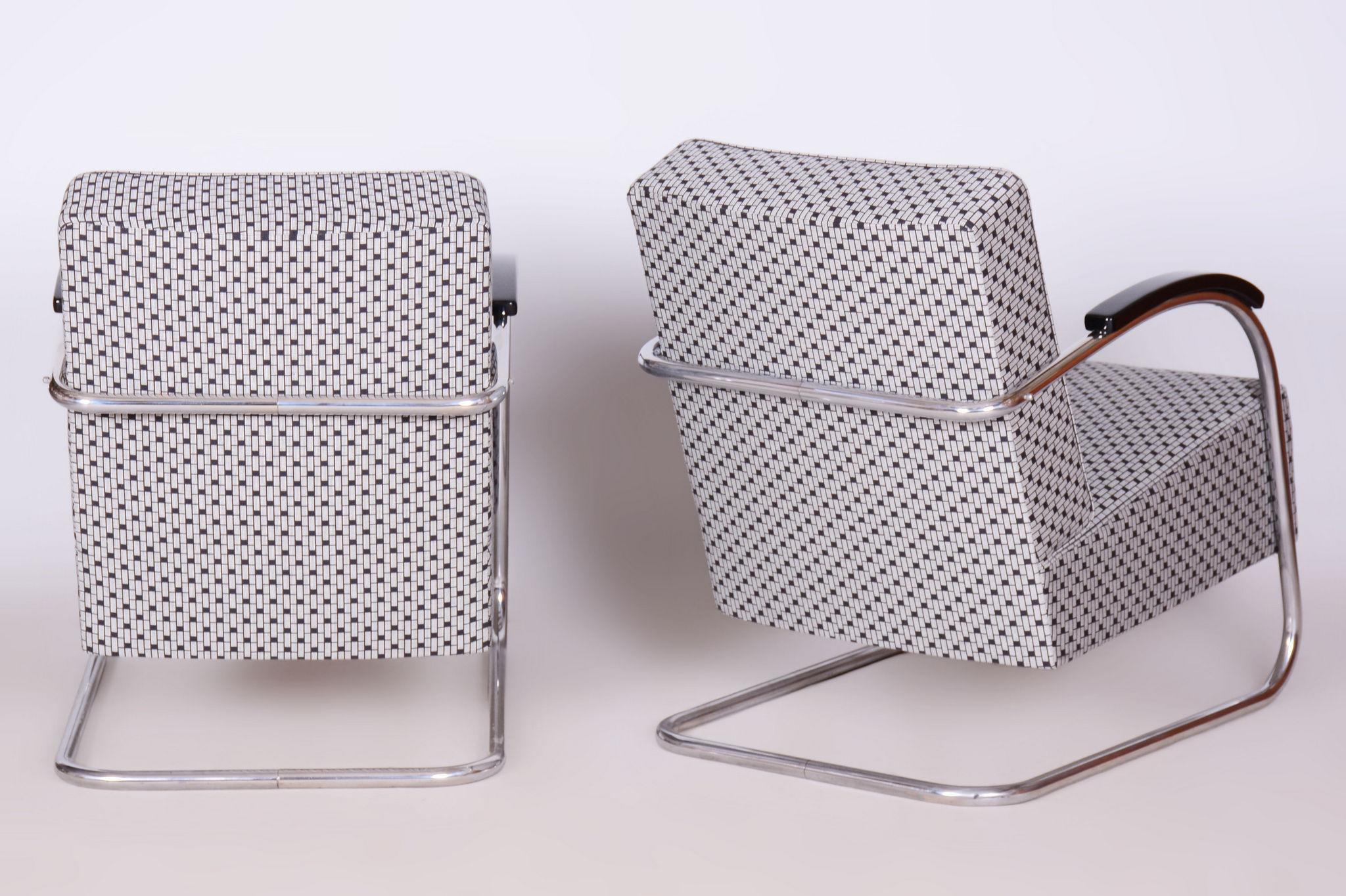 Paar restaurierte Bauhaus-Sessel, von Mücke-Melder, Chrom, Tschechien, 1930er Jahre im Angebot 5