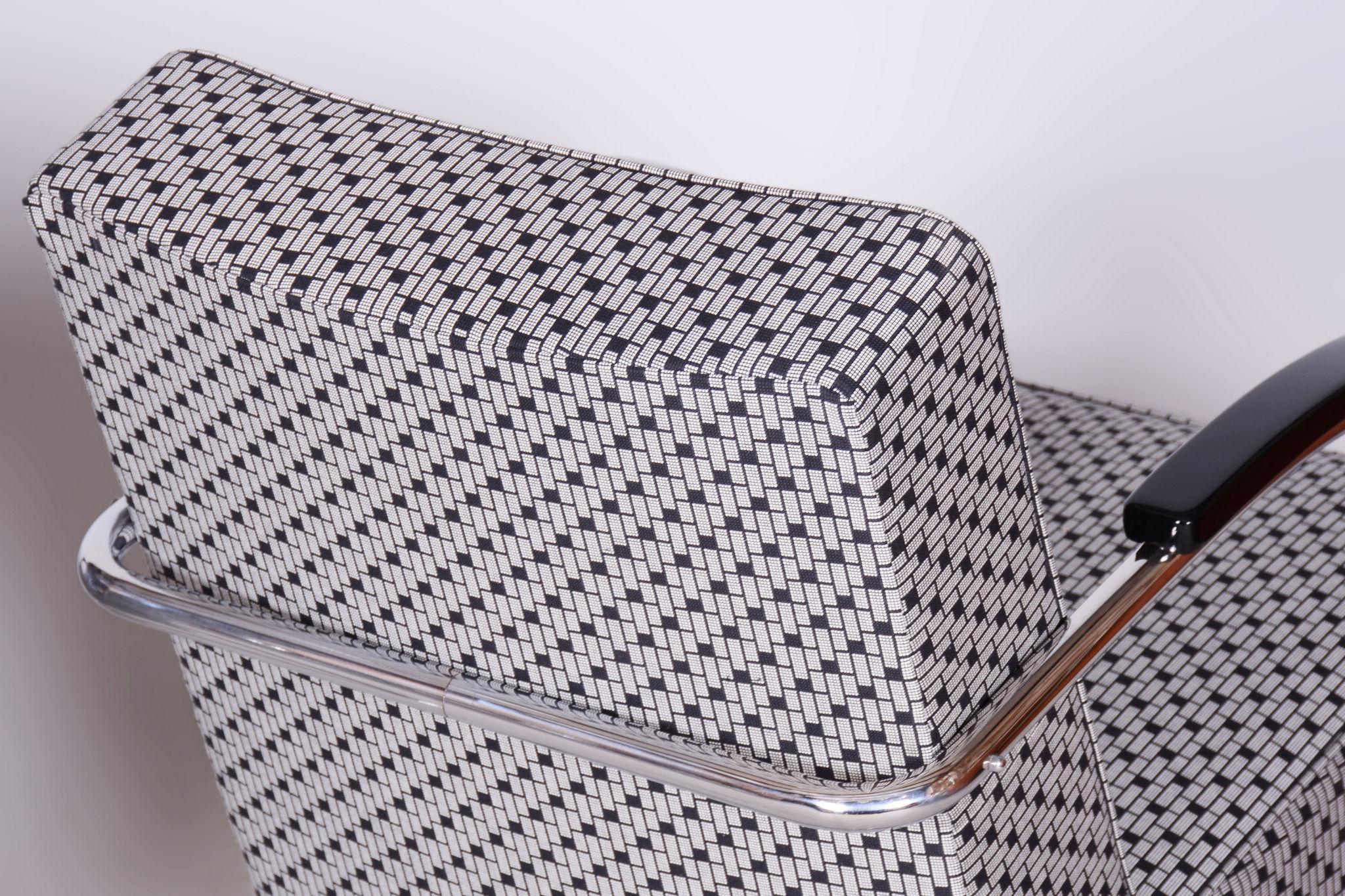 Paar restaurierte Bauhaus-Sessel, von Mücke-Melder, Chrom, Tschechien, 1930er Jahre im Angebot 6