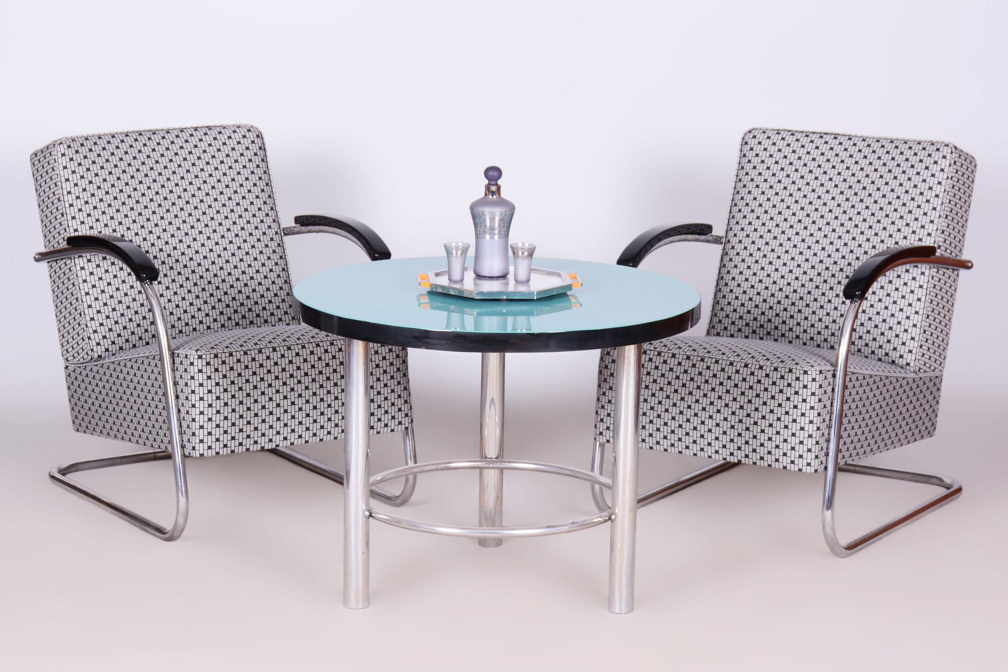 Paar restaurierte Bauhaus-Sessel, von Mücke-Melder, Chrom, Tschechien, 1930er Jahre im Angebot 8