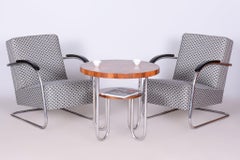 Pair of Restored Bauhaus Armchairs, by Mücke-Melder, Chrome, Czech, 1930s